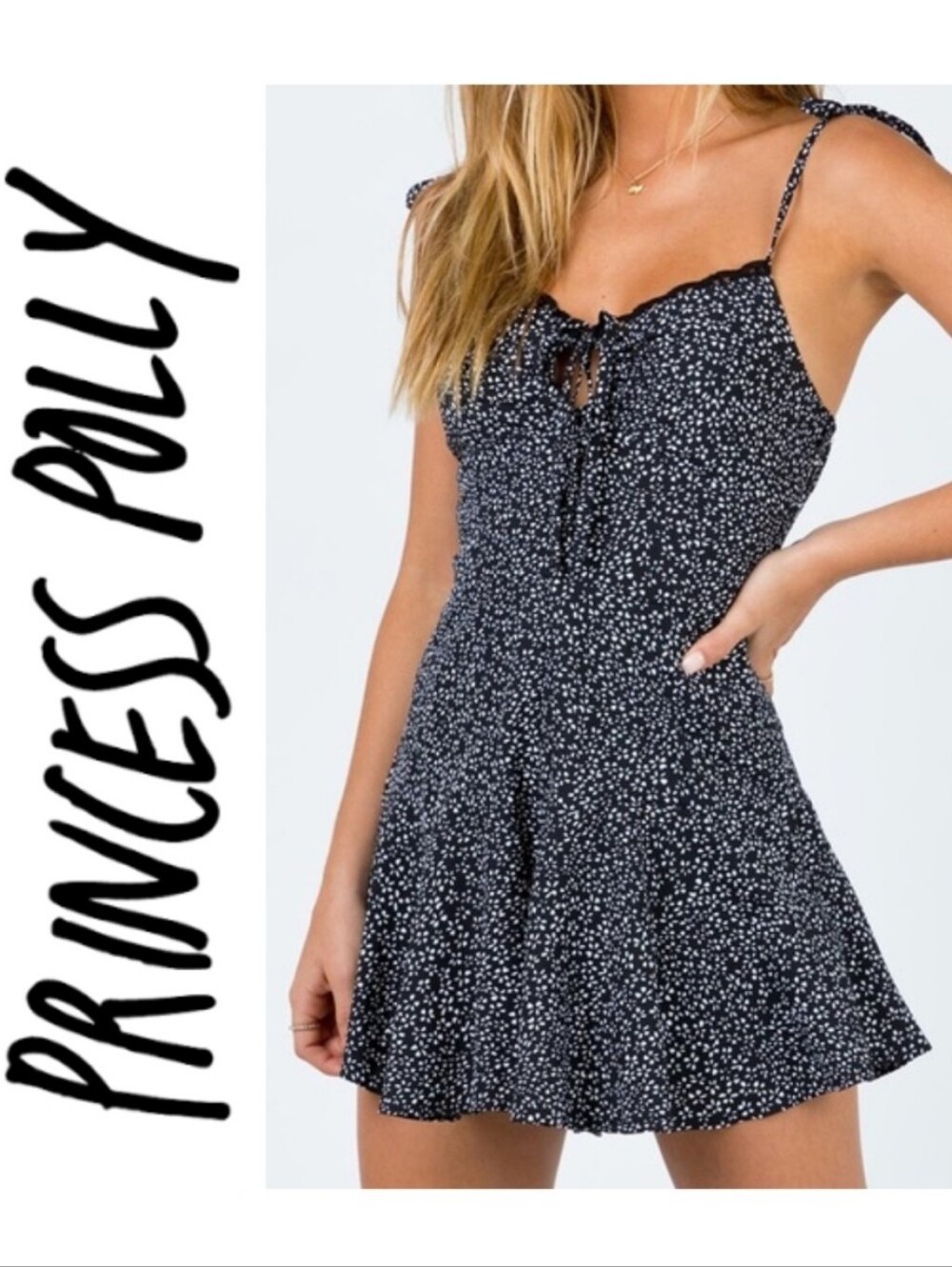 Princess Polly Rada Black & White Floral Fit And Flare Romper